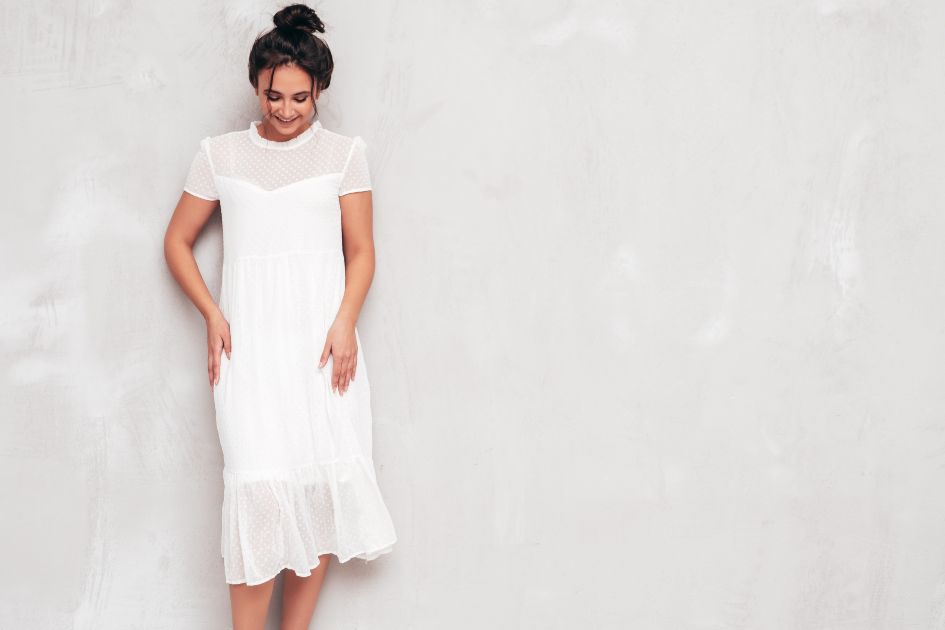 white graduation dress